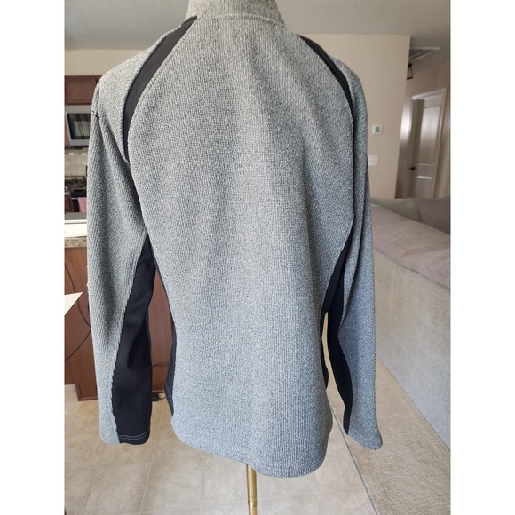 Spyder Full Zip Jacket‎ Gray & Black Sweater Knit Mock Neck Outdoor Activewear - Picture 3 of 12